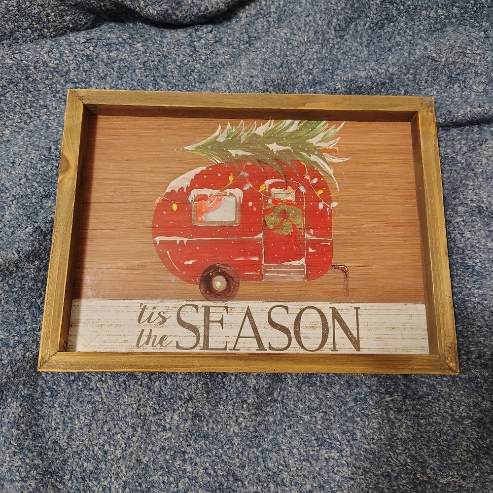 Hobby Lobby 2017/2018 Holiday Camper Wood Wall Art - Red 'Tis the Season